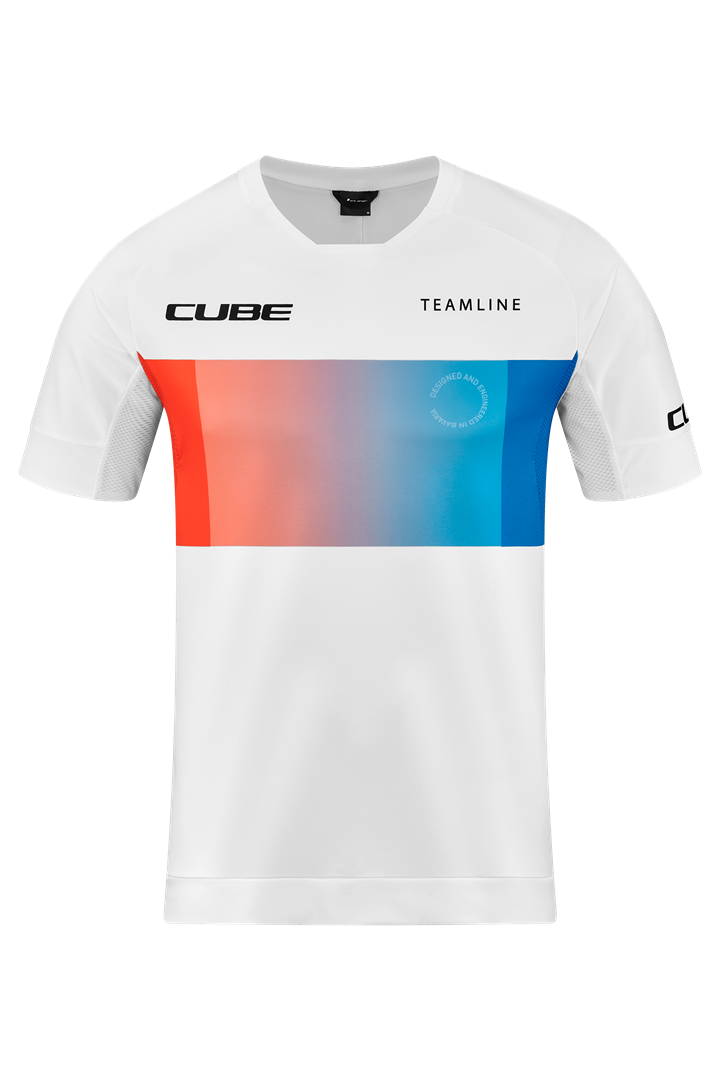 cube mountainbike shirt Cube Teamline Rundhalstrikot Kurzarm white´n´blue´n´red – Biketech24