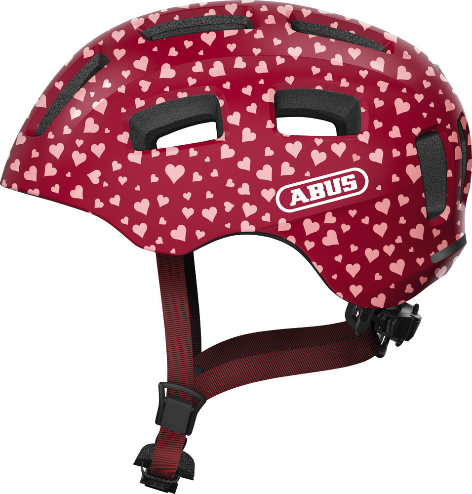 fahrradhelm rot kinder Abus Youn-I 2.0 Kinder-Helm cherry heart – Biketech24