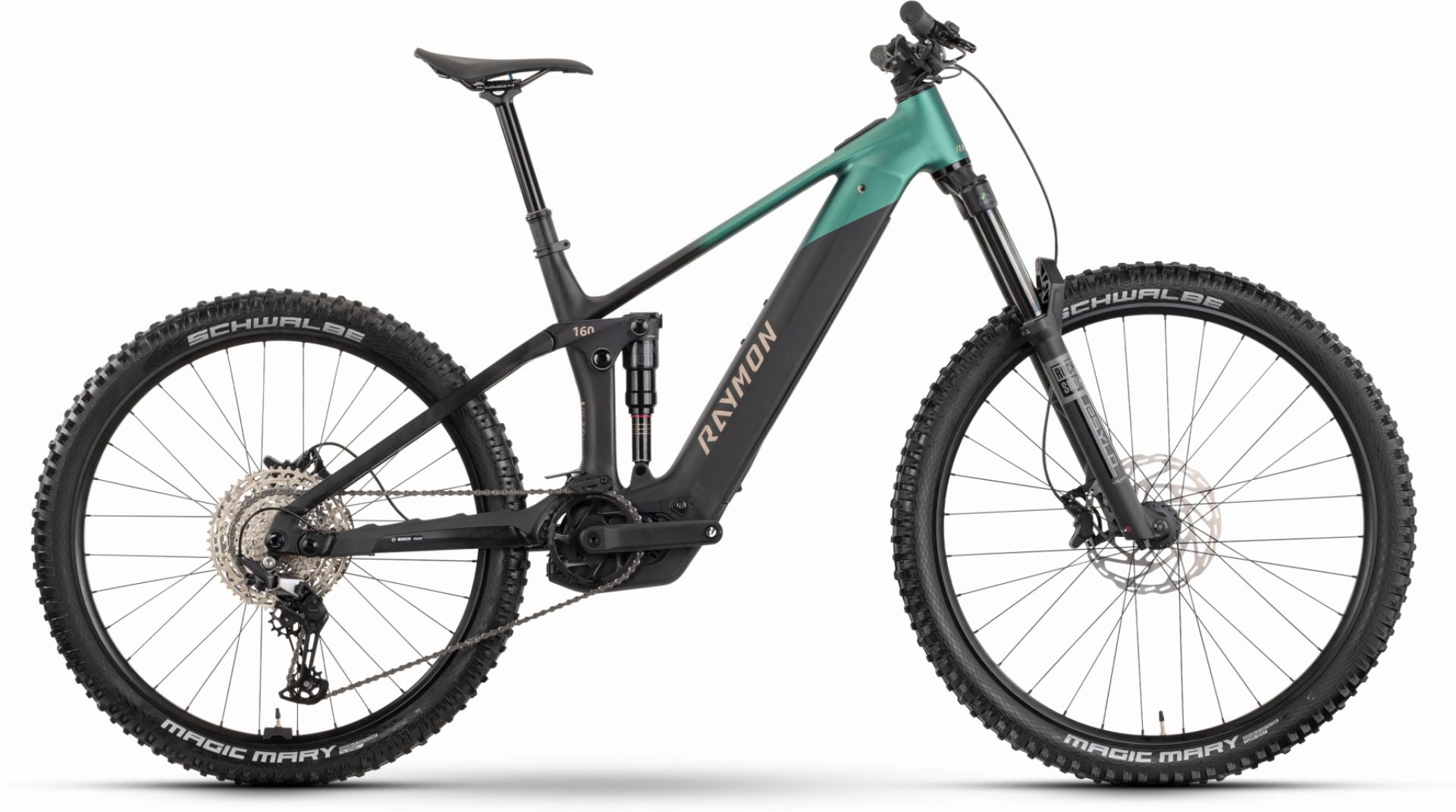 Raymon Vamok Comp 800 Wh E-Bike Fully 29"/27,5" black/seagreen - M
