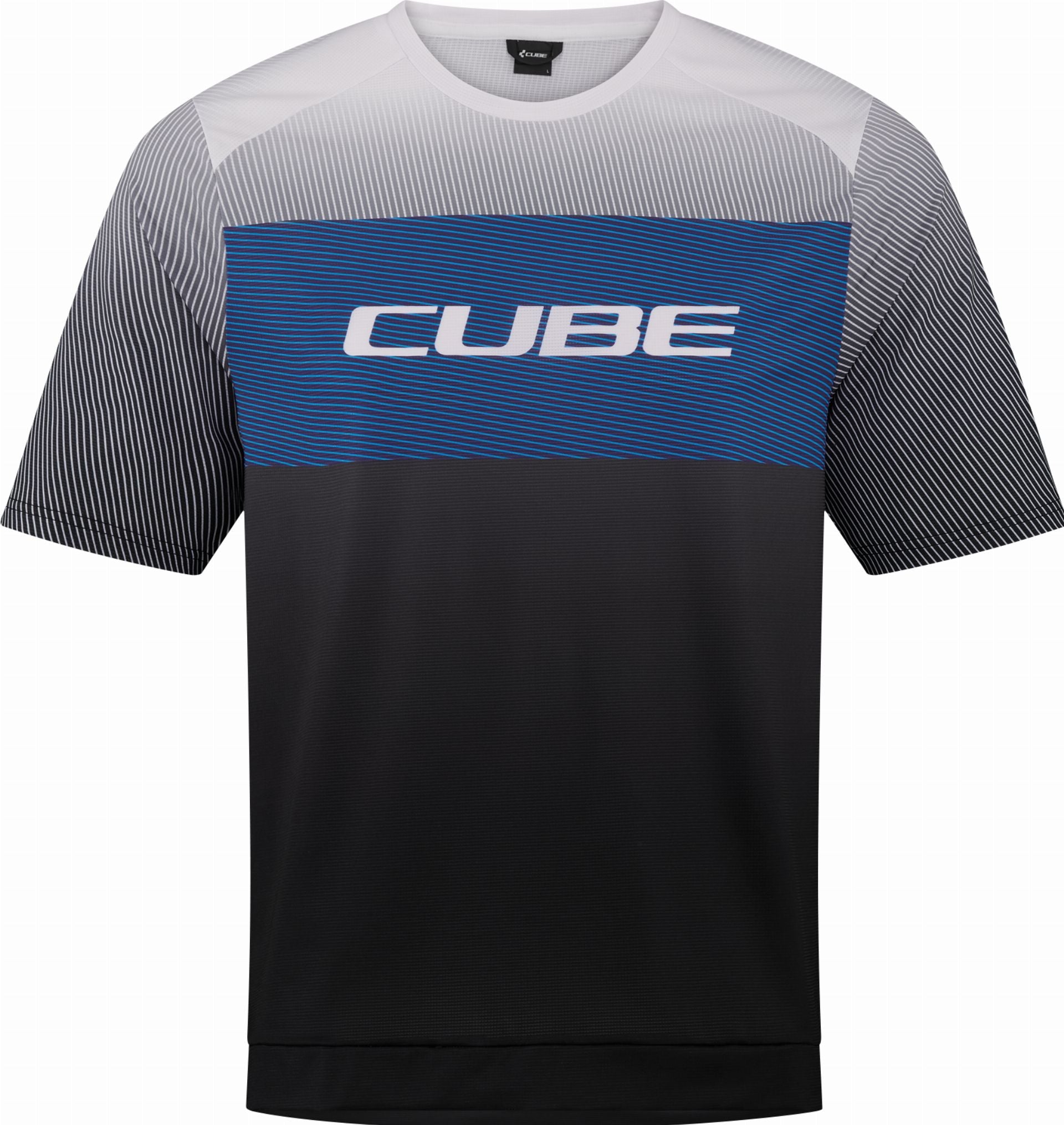 Cube Teamline Rundhalstrikot CMPT Kurzarm black ́n ́blue ́n ́grey - L