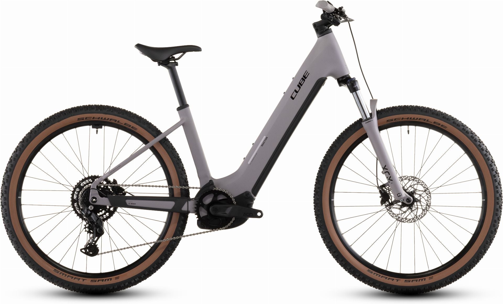 Cube Reaction Hybrid Performance 600 Wh E-Bike Hardtail Easy Entry 27,5" plumgrey ́n ́black - M