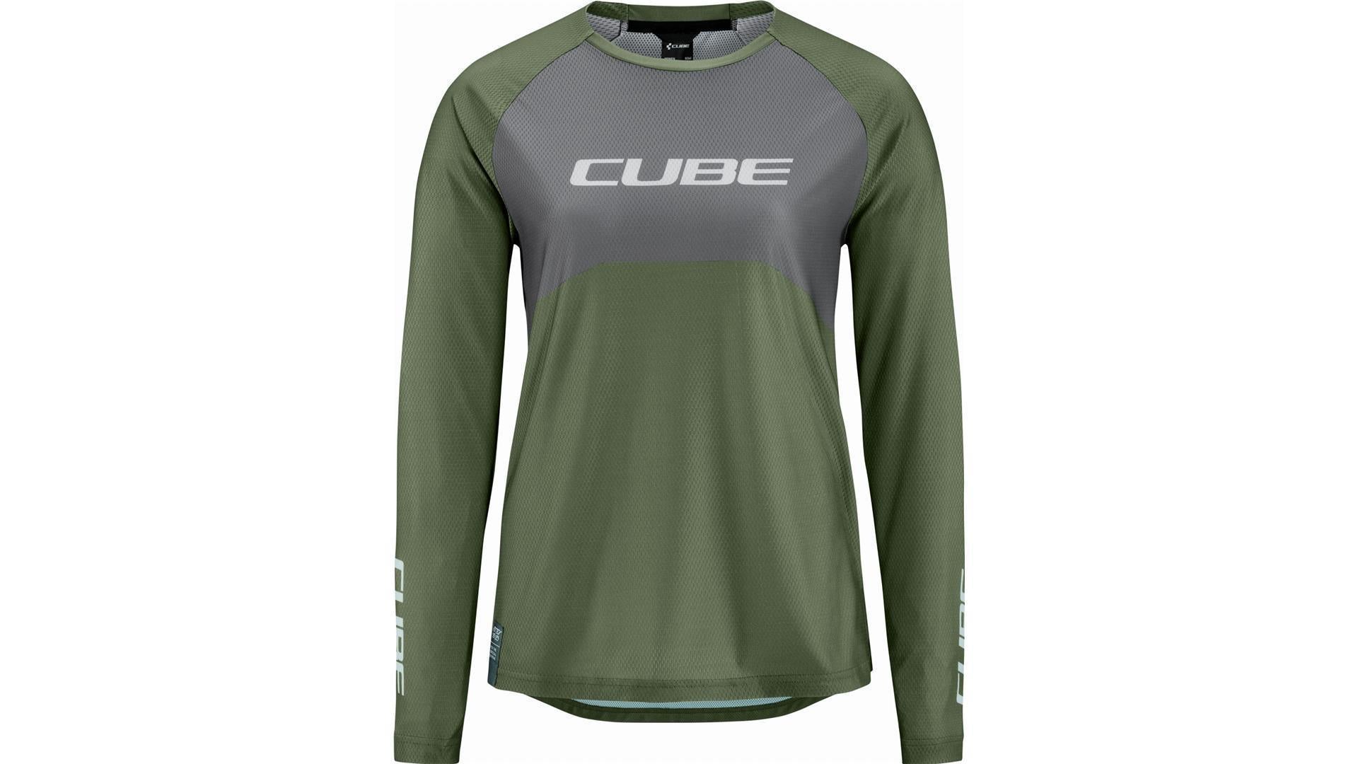 Cube Vertex WS Rundhalstrikot TM Langarm olive - L (40)