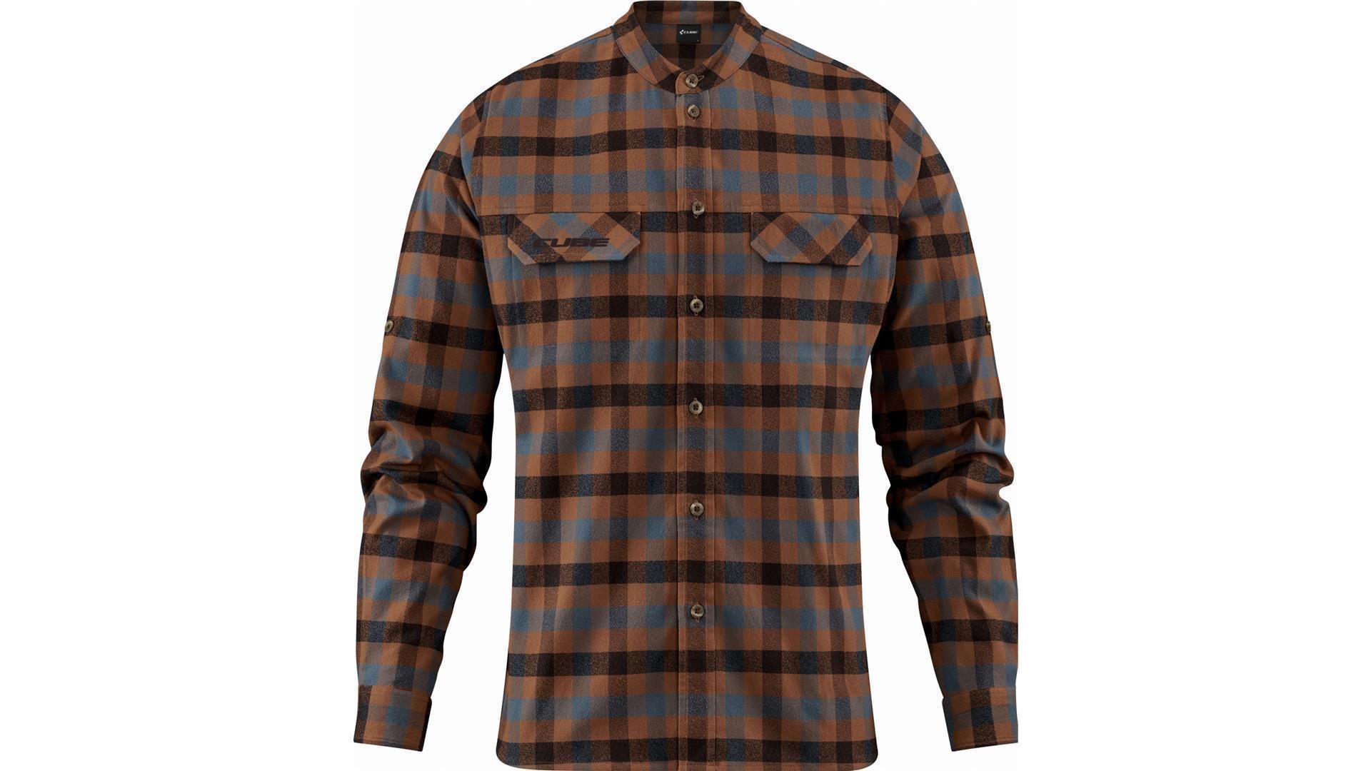 Cube Work Hemd Langarm brown ́n ́blue - XL