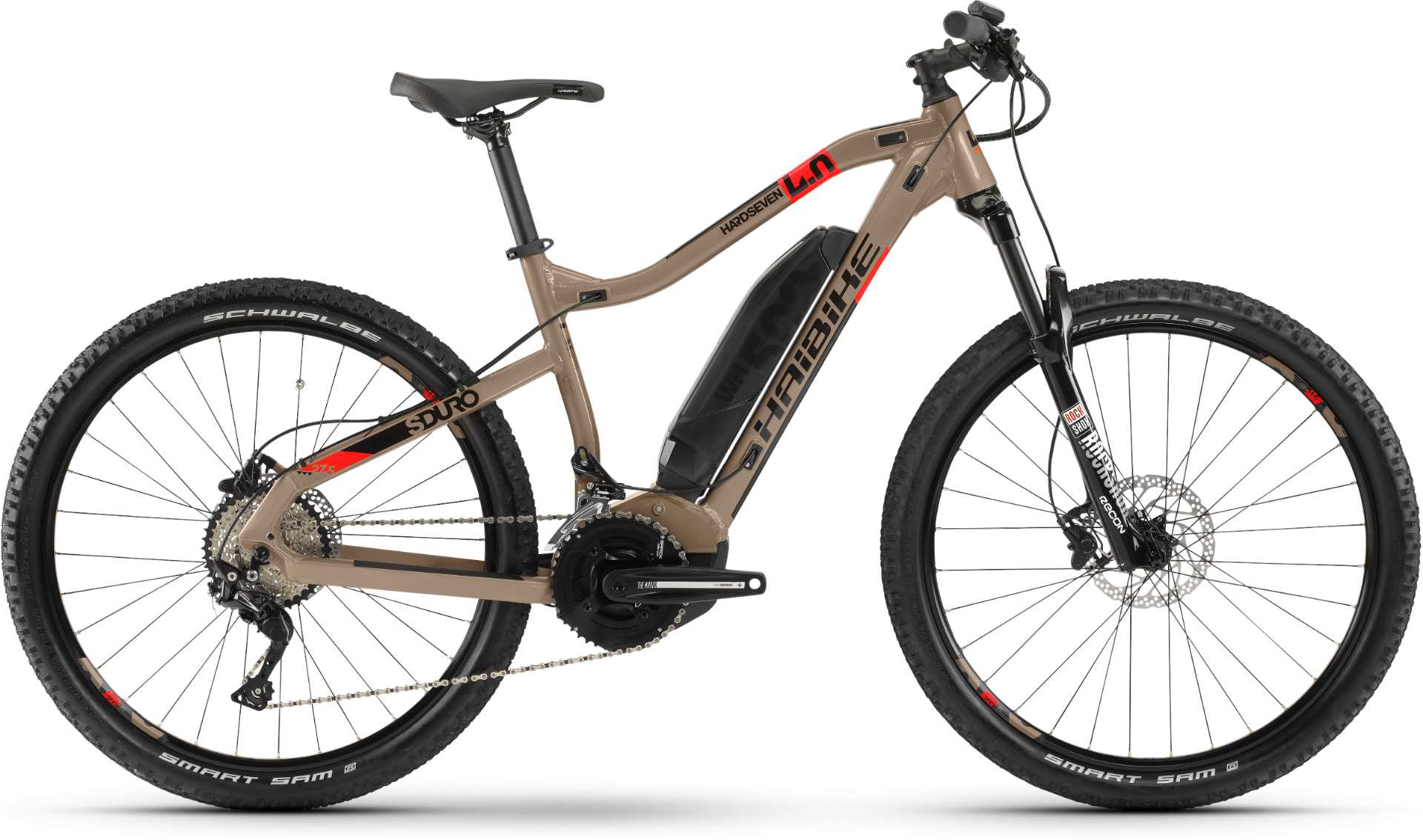 Haibike SDURO HardSeven 4.0 E-Bike 27,5" Sand/Rot/Schwarz - 55 cm