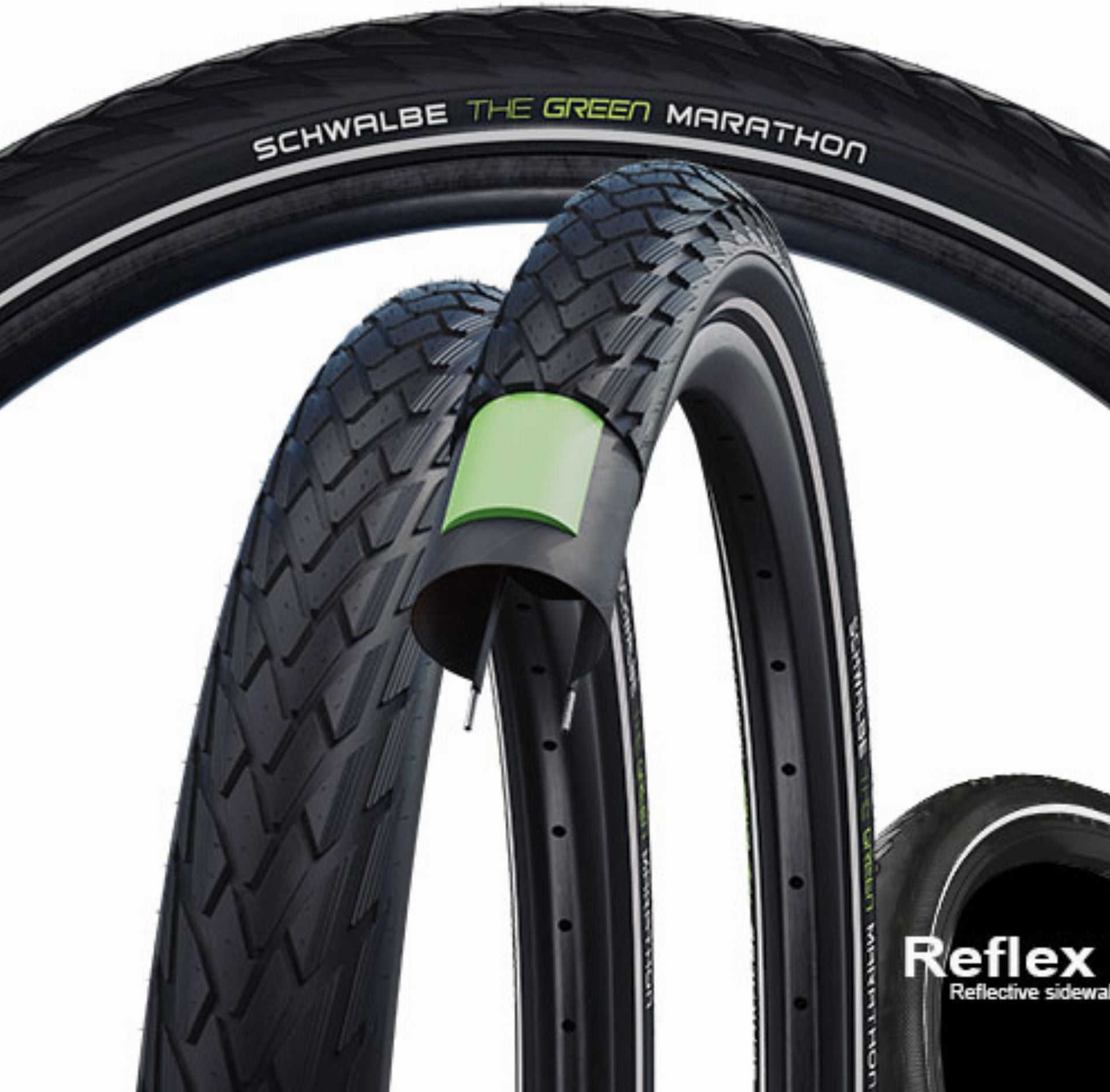 B-Ware - Schwalbe Marathon Tour E-50 GreenGuard, Performance Line Drahtreifen 28" Addix Eco schwarz skin-reflex (Gebrauchtware) - 55-622