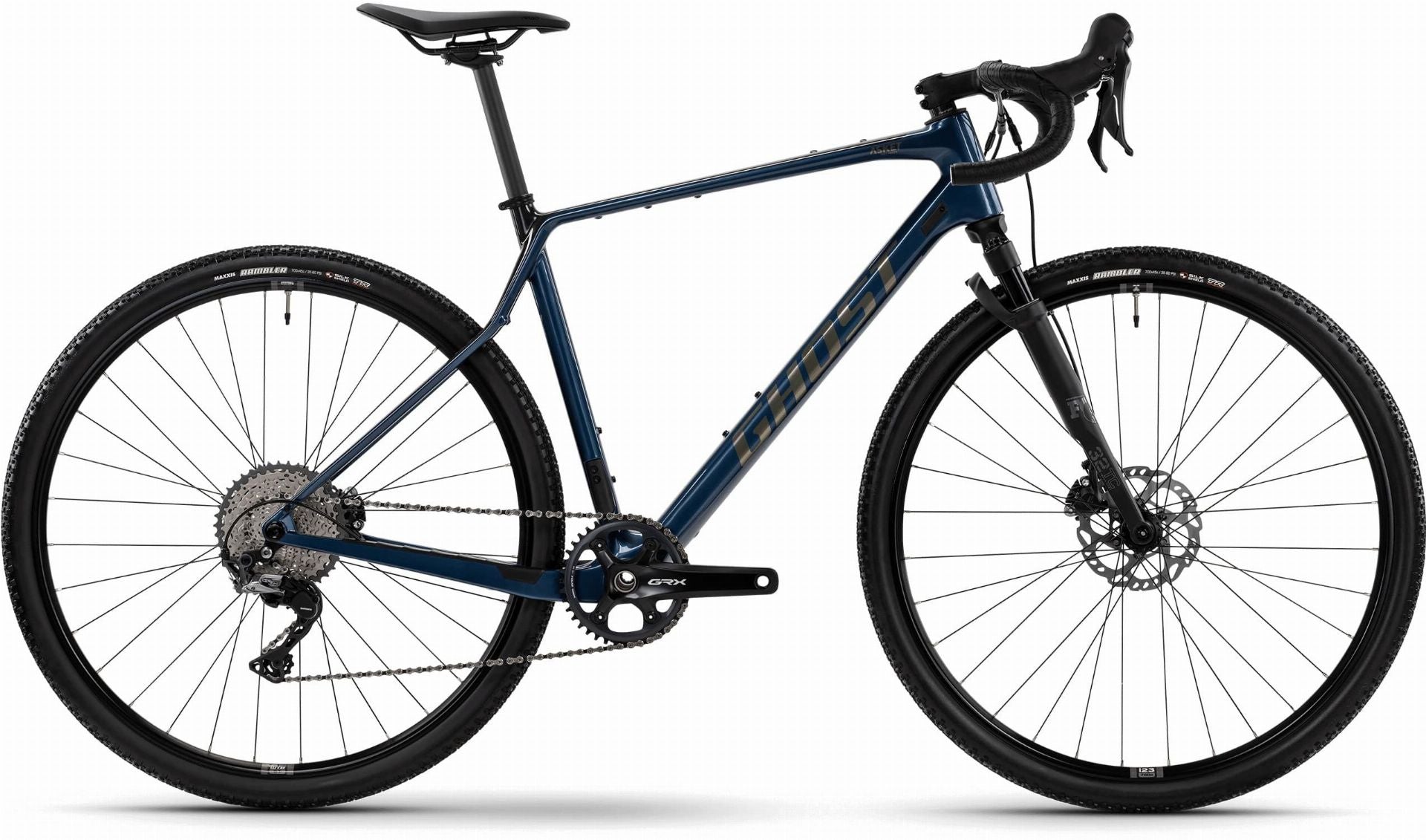 Ghost Asket CF Full Party Gravelbike Diamant 28" metallic dark blue/carbon showing - glossy - S/46 cm
