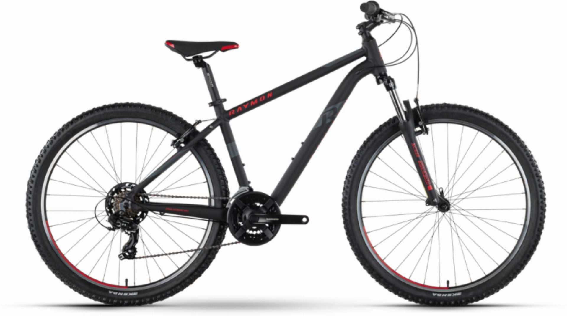 raymon trekkingrad herren Raymon SevenRay 1.0 MTB-Hardtail 27,5" black/d. grey/red matt – Biketech24