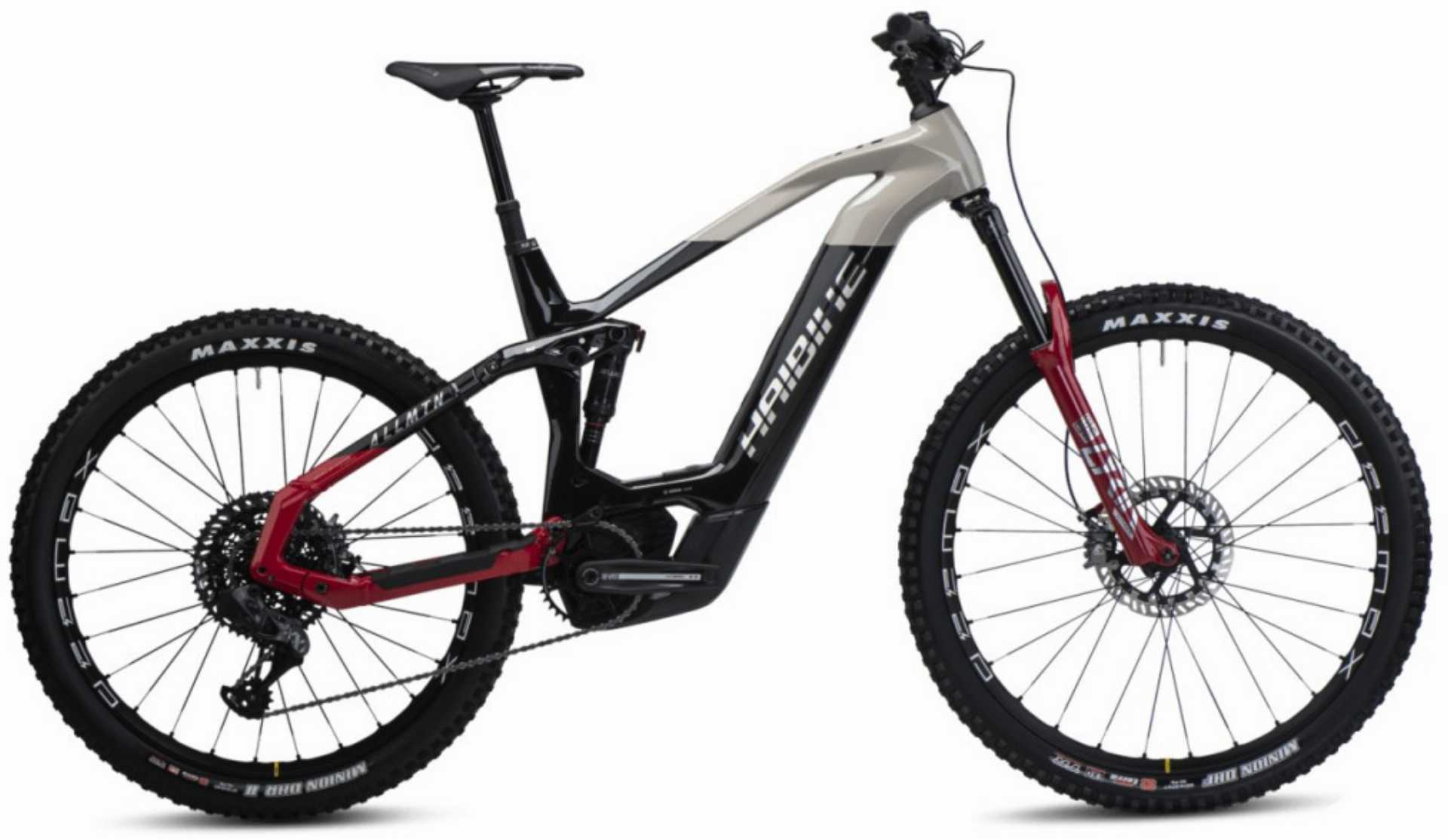 Haibike AllMtn CF SE 750 Wh E-Bike Fully 29"/27,5" gloss black grey red chrome - XL/50