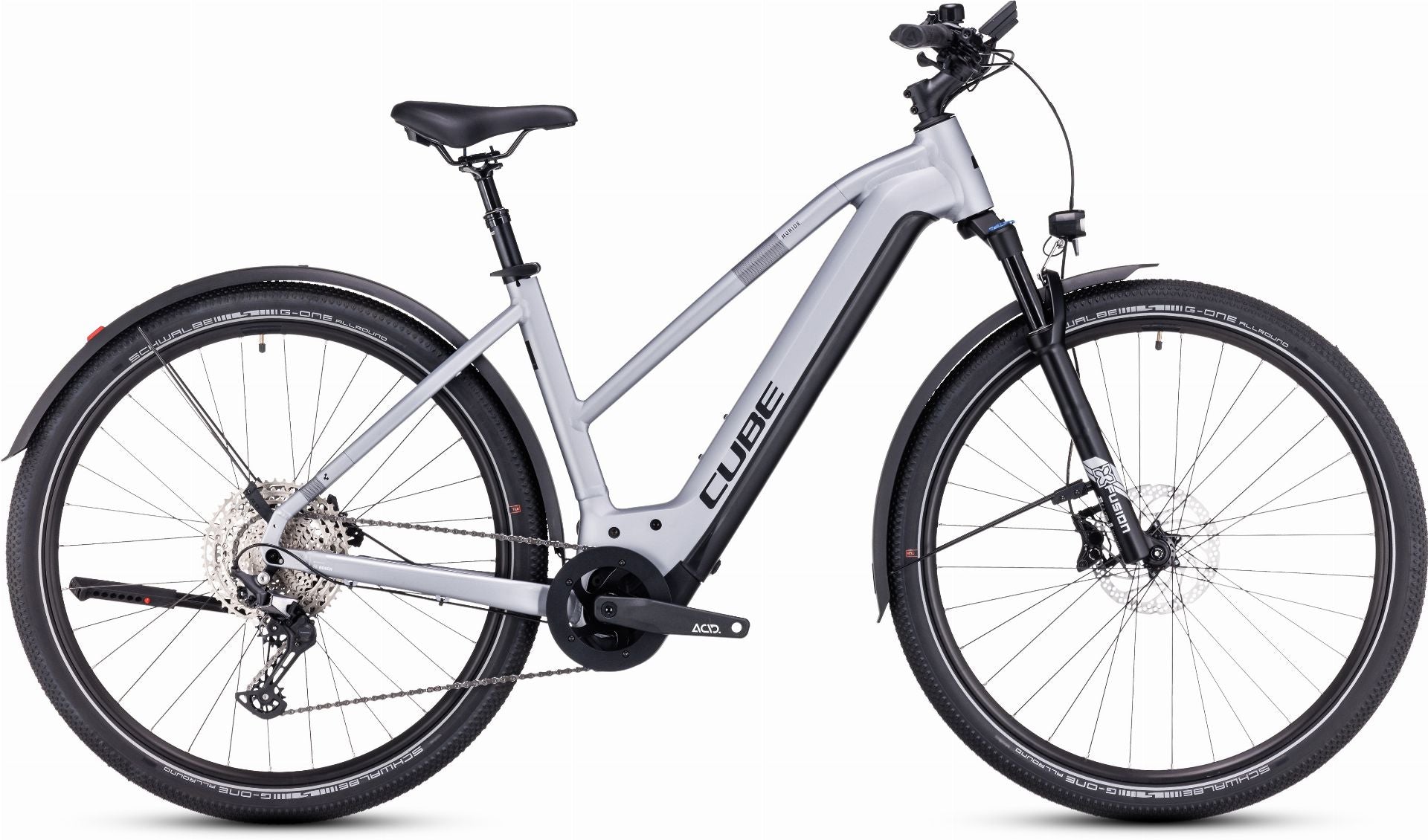 Cube Nuride Hybrid EXC 750 Wh Allroad E-Bike Trapeze 28" polarsilver ́n ́black - 50 cm/S