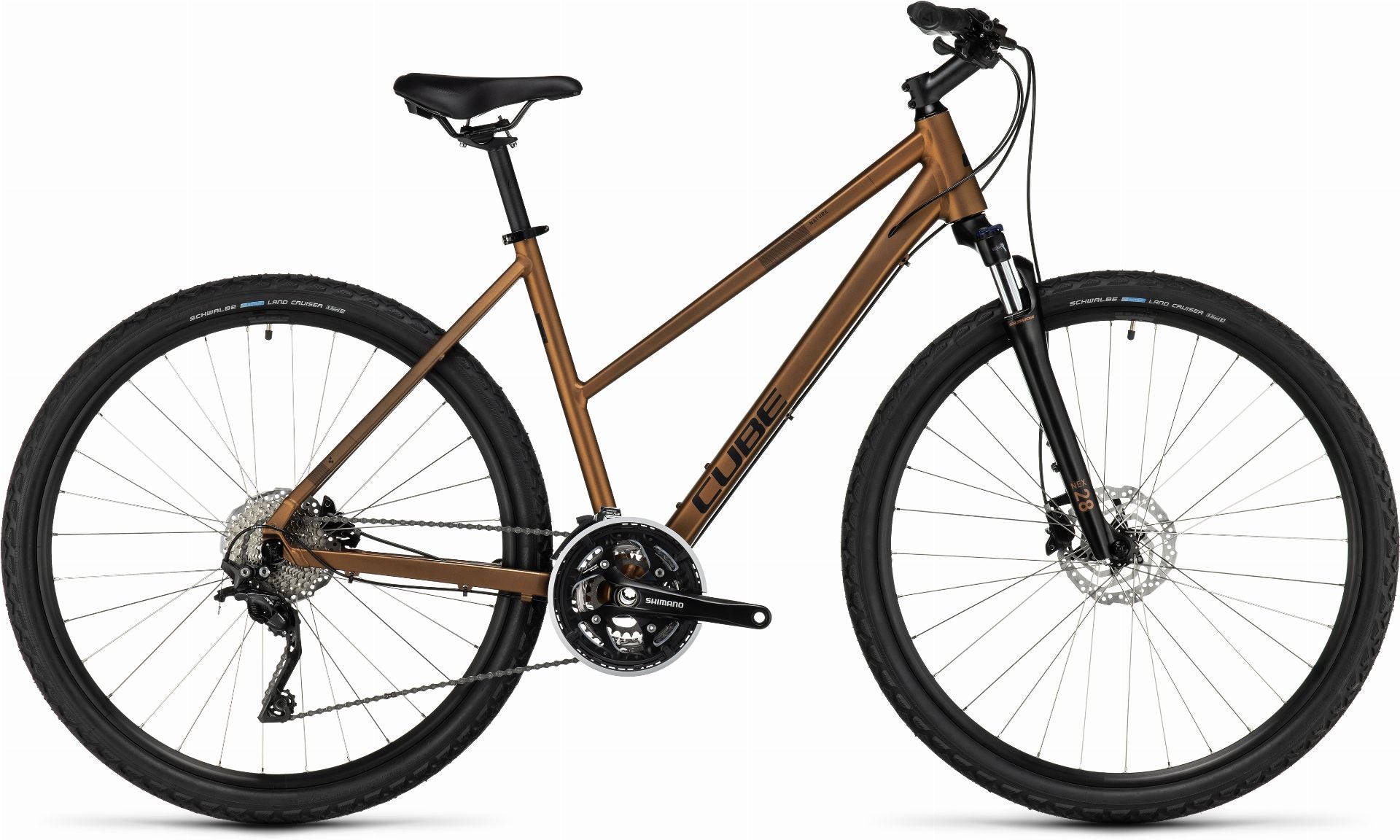 Cube Nature Pro Crossrad Trapeze 28" gold ́n ́black - 50 cm/S