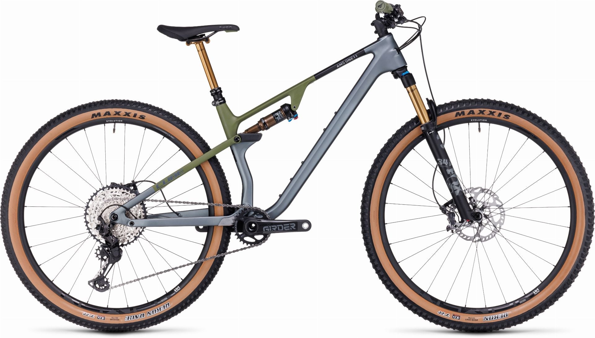 Cube AMS One11 C:68X TM MTB-Fully 29" flashgrey ́n ́olive - S