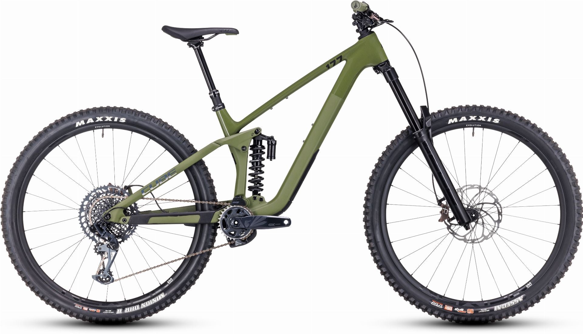 Cube Stereo One77 C:68X TM MTB-Fully 29" olive ́n ́chrome - L