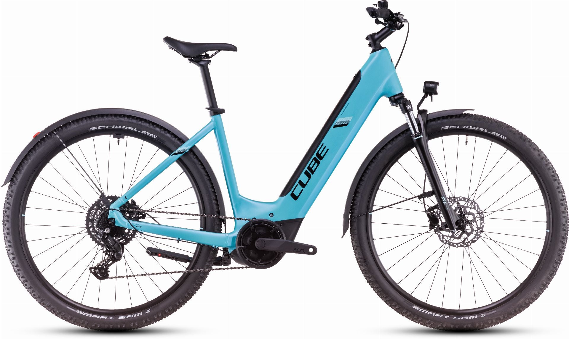 Cube Nuride Hybrid Performance 625 Wh Allroad E-Bike Easy Entry 28" swimmingpool ́n ́black - 58 cm