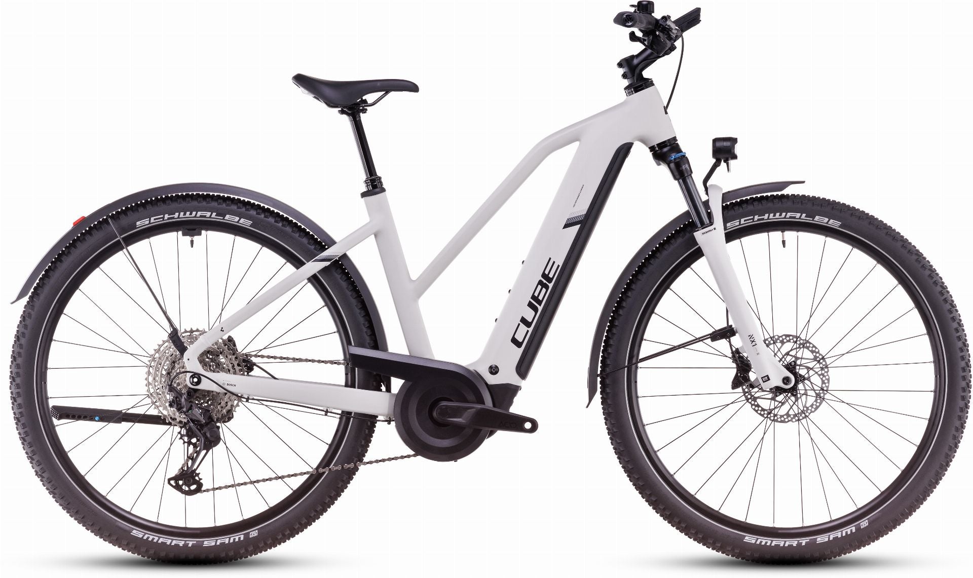 Cube Nuride Hybrid EXC Allroad 800 Wh E-Bike Trapeze 28" cotton ́n ́silver - 46 cm