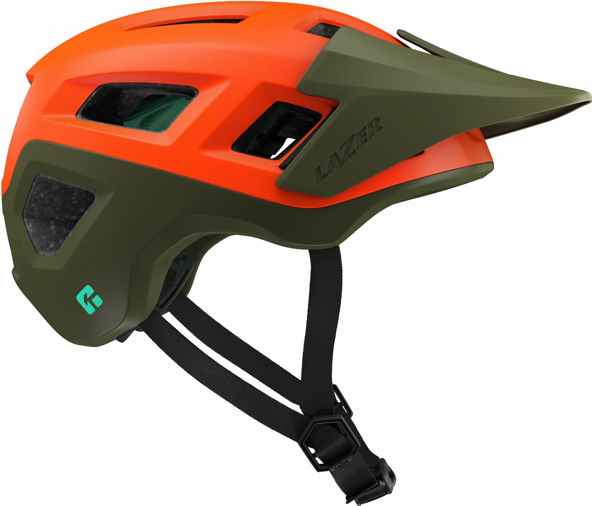 Lazer Coyote KinetiCore MTB-Helm Matte Orange Green - S (52-56 cm)