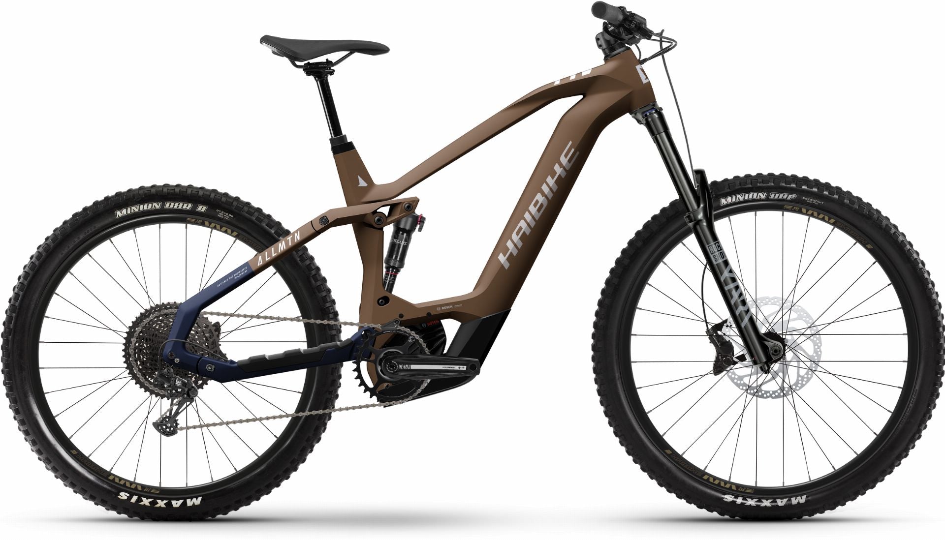 Haibike AllMtn CF 8 750 Wh E-Bike Fully 29"/27,5" choco/midnight - matt - 41 cm