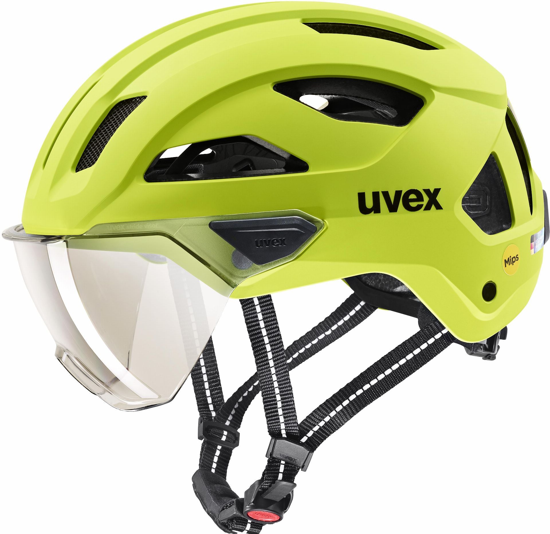 Uvex Stride Visor Mips Helm lime matt - 53-56 cm
