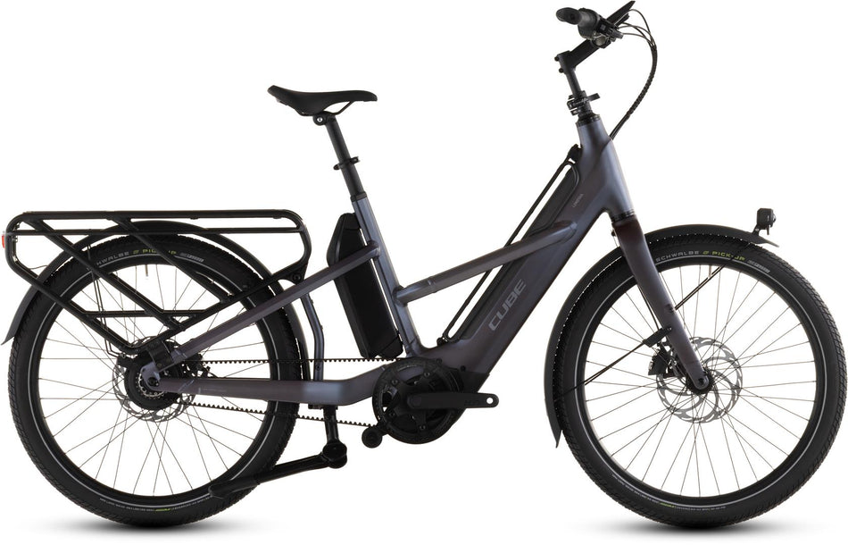 Cube Longtail Hybrid Comfort 800 Wh E-Lastenrad 26" mineralgrey´n´reflex one size