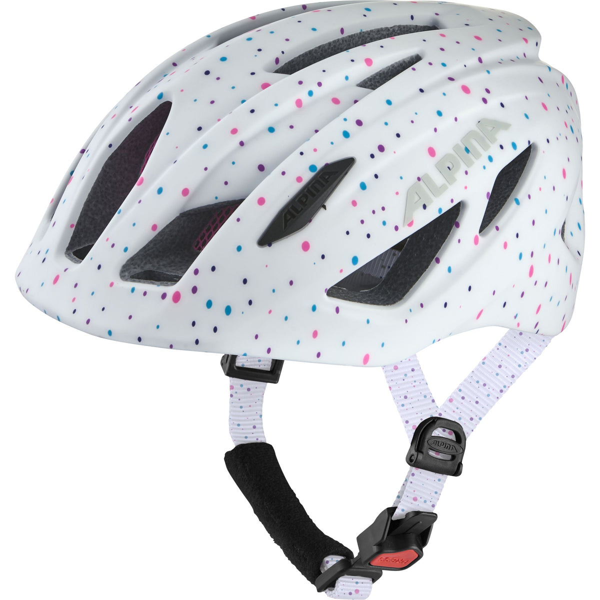 Alpina Pico Flash Kinder-Helm white polka dots gloss 50-55 cm