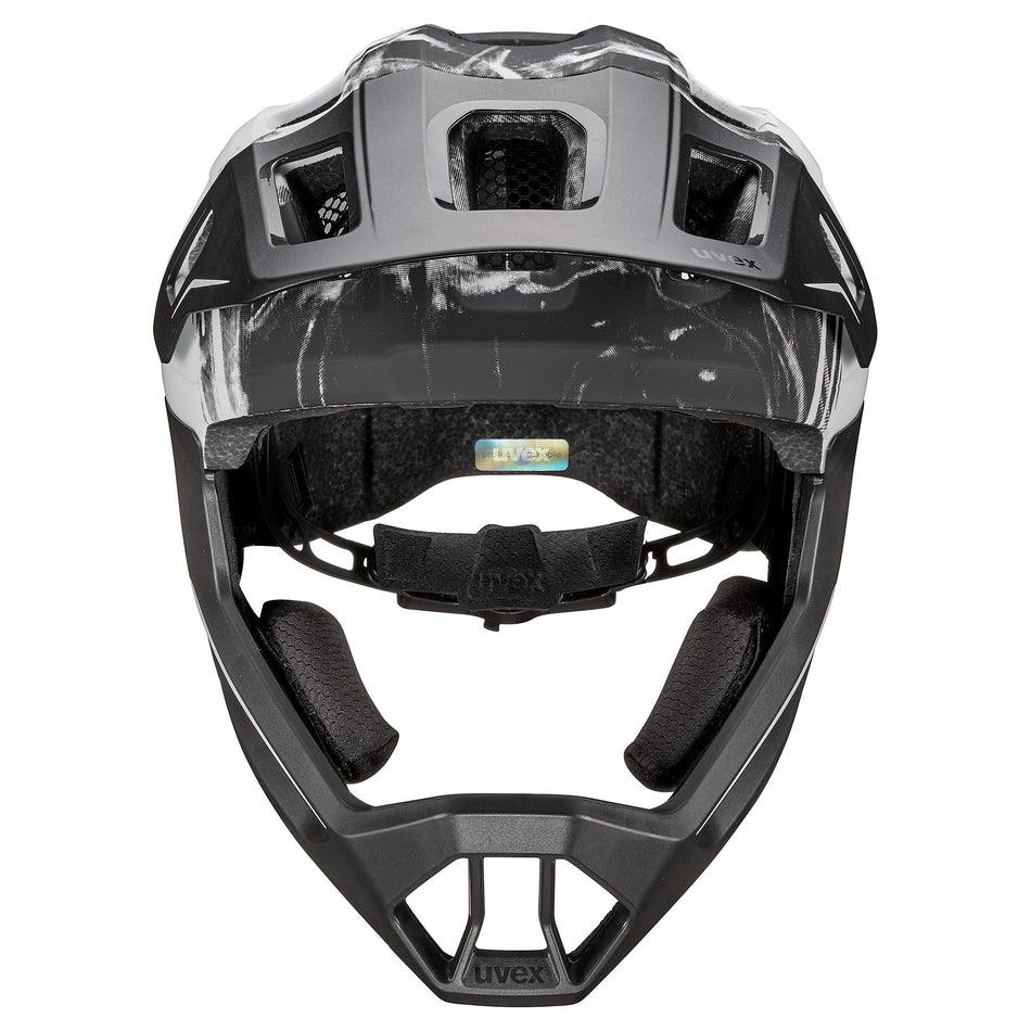 Uvex React Jr. Fullface Kinder-Helm black-white matt S (52-56 cm)