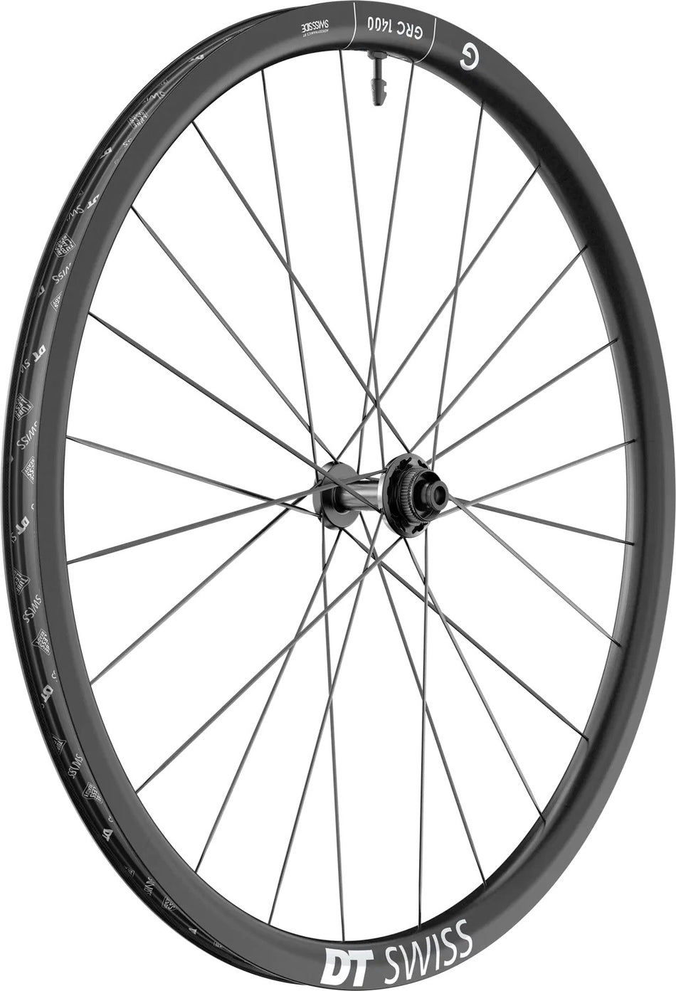 DT Swiss GRC 1400 Dicut 30 Vorderrad 28" Carbon, Center Lock, Felgenhöhe für Steckachse 12/100 TA