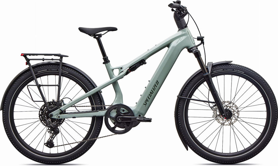 Specialized Turbo Vado 3 X 4.0 NB 840 Wh E-Bike Fully 27,5" Gloss Agave Grey/Oak Green Metallic/Brushed Chrome Decal