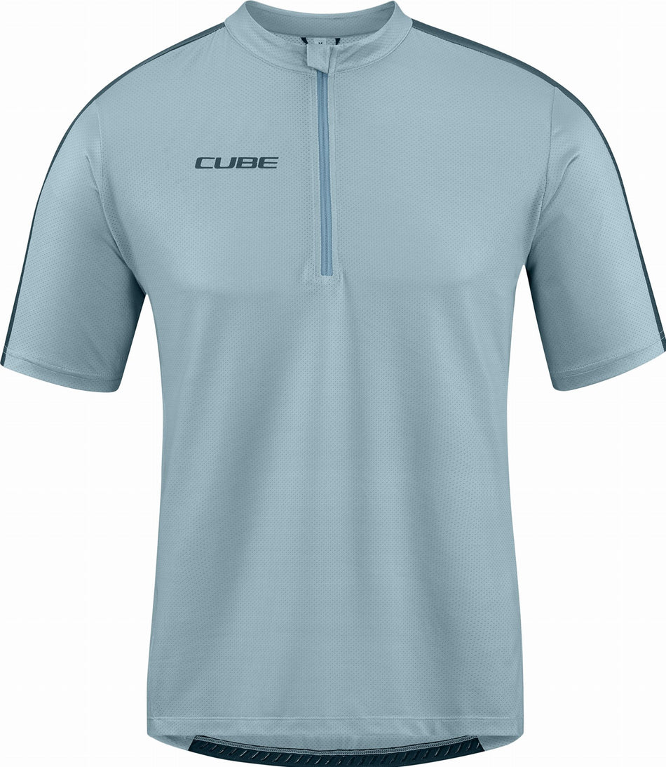 Cube ATX Trikot Half Zip CMPT Kurzarm grey