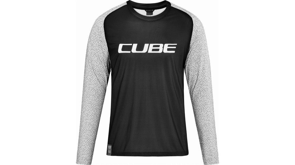 Cube Vertex Rundhalstrikot Langarm black'n'grey