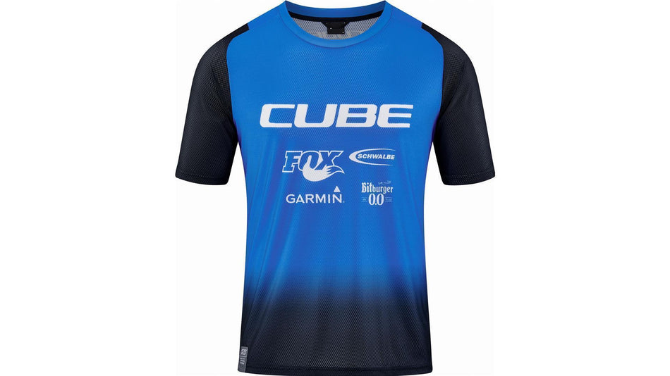 Cube Vertex Rundhalstrikot X Actionteam Kurzarm black´n´blue