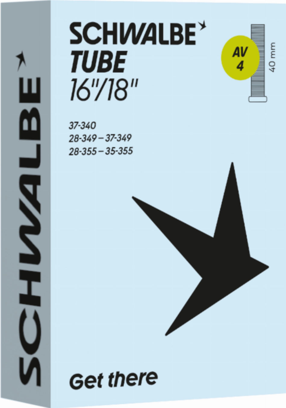 Schwalbe Standard Schlauch 16"/18" NR. 4 schwarz ETRTO 28/37-340/355