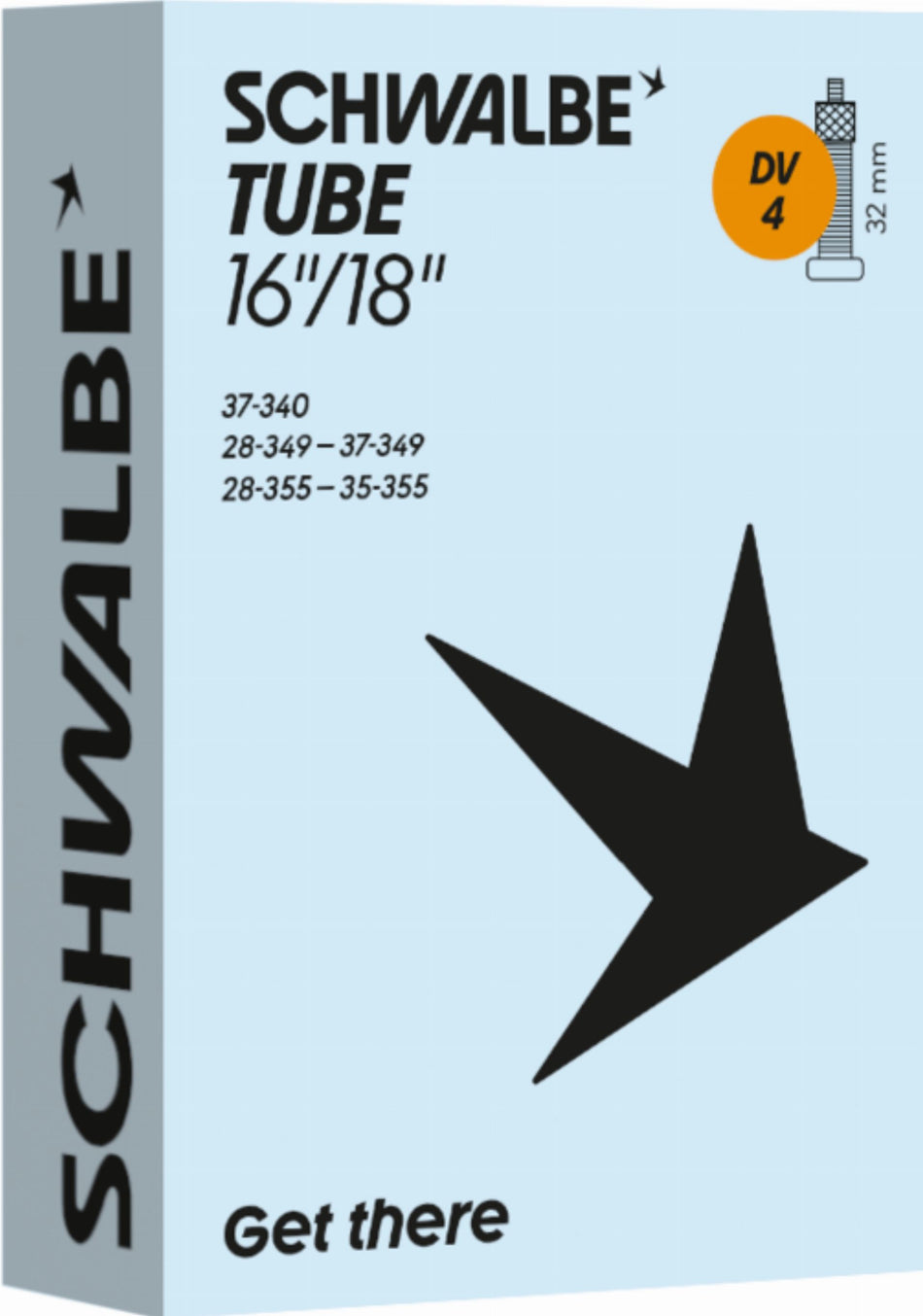 Schwalbe Standard Schlauch 16"/18" NR. 4 schwarz ETRTO 28/37-340/355
