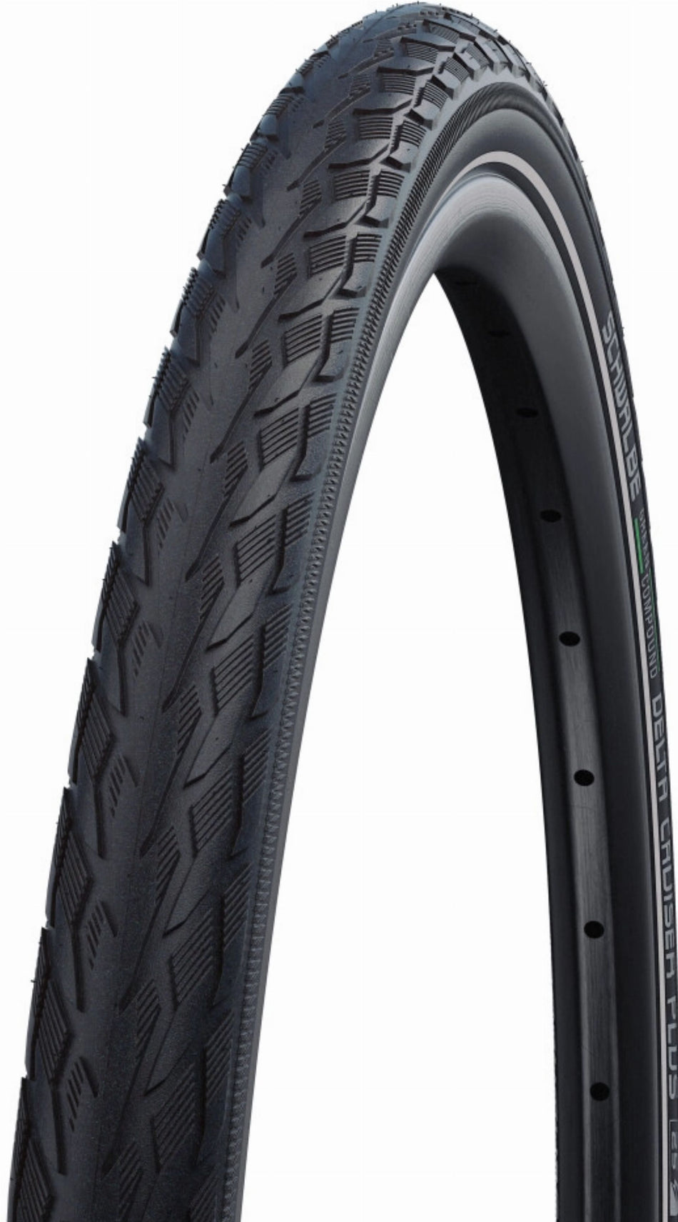 Schwalbe Delta Cruiser Plus PunctureGuard, Active Line, Tube Drahtreifen 20", Green black/reflex 47-406