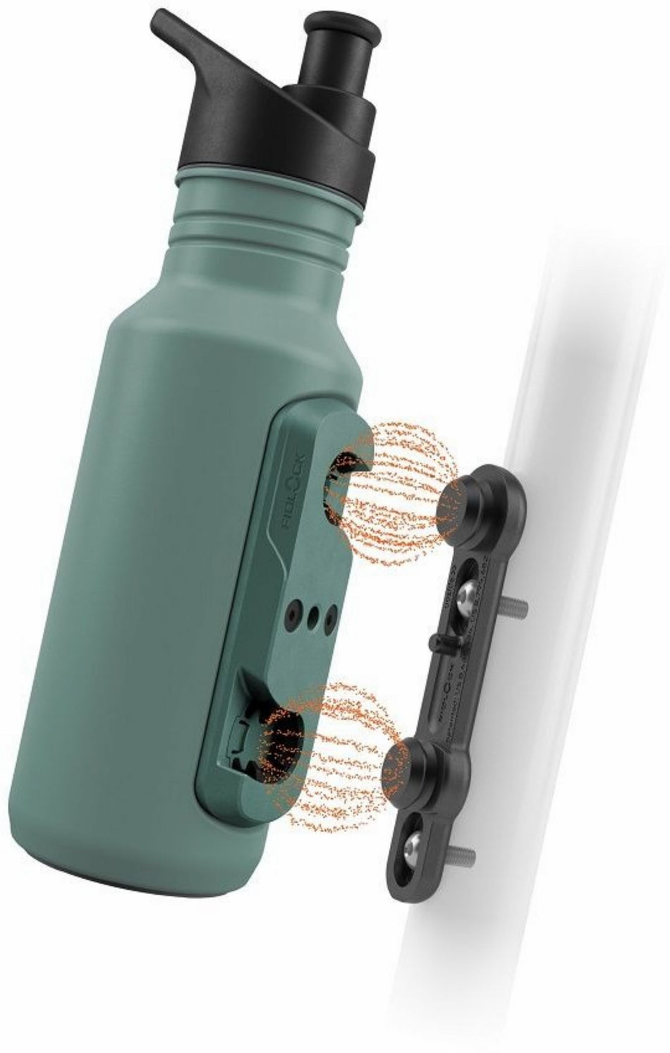 Fidlock Twist Steel Trinkflasche inkl. magnet-mechanischem Flaschenhaltersystem für Fahrradrahmen 400 ml