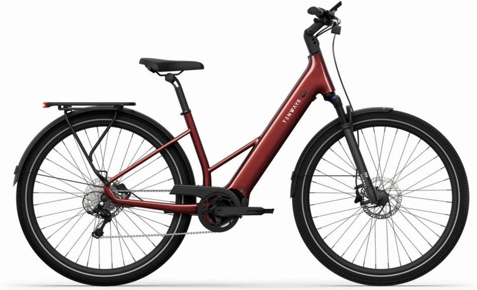 Tenways AGO AIR 560 Wh E-Bike Wave 28" velvet red 43 cm