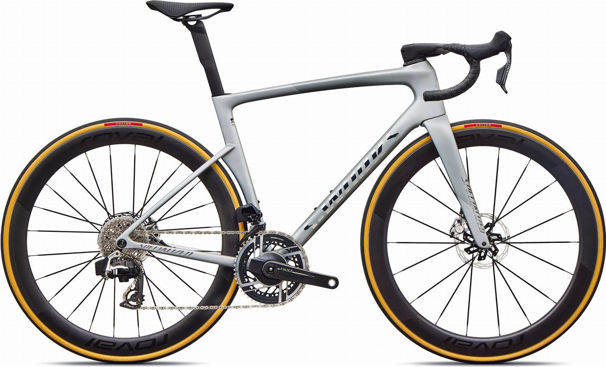 Specialized S-Works Tarmac SL9 AXS Rennrad Diamant 28" Satin Silver Dust/Gloss Chrome - 54 cm