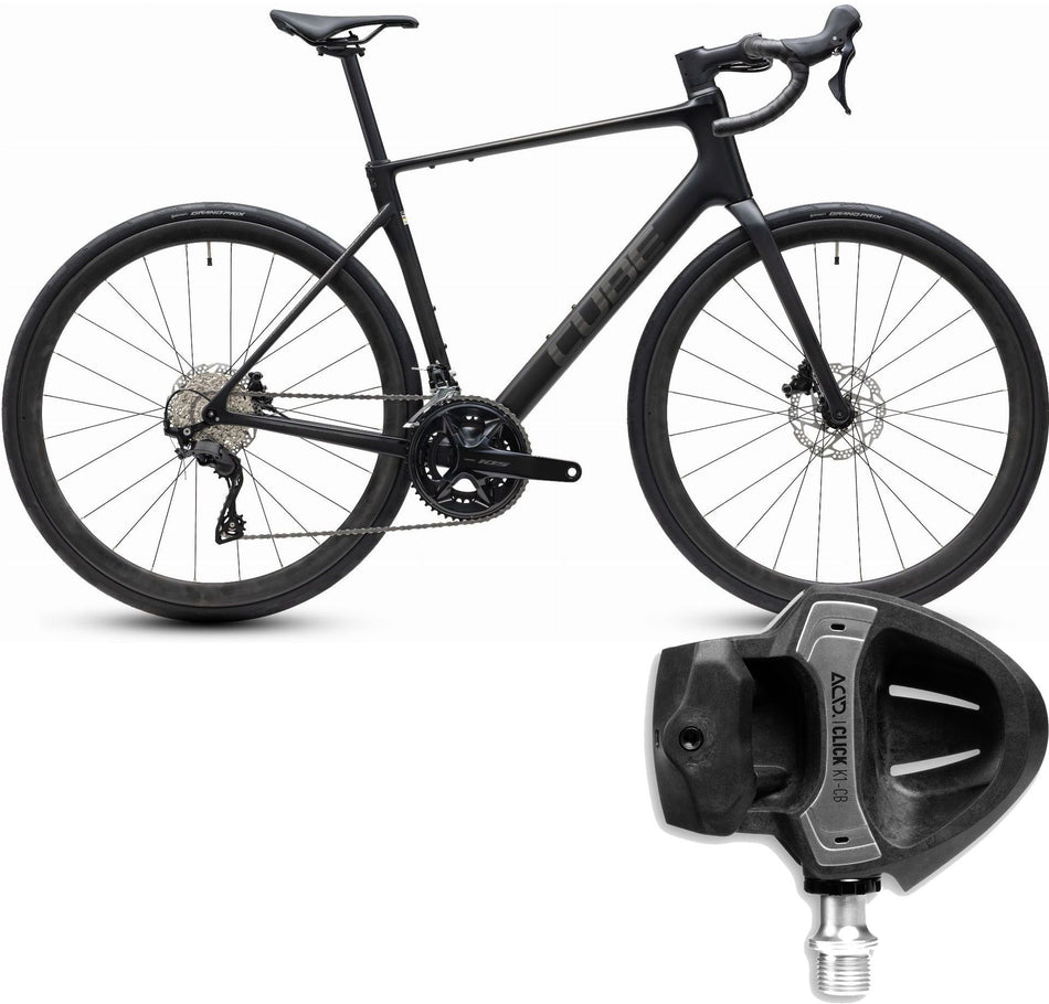 Cube Attain C:62 Race Rennrad Diamant 28" carbon´n´coalchrome inkl. ACID Pedale CLICK K1-CB Road