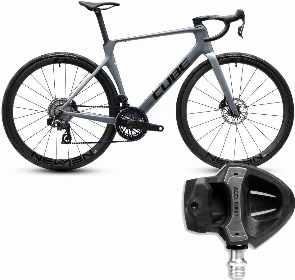 Cube Agree C:62 SLX Rennrad Diamant 28" slategrey´n´chrome inkl. ACID Pedale CLICK K1-CB Road