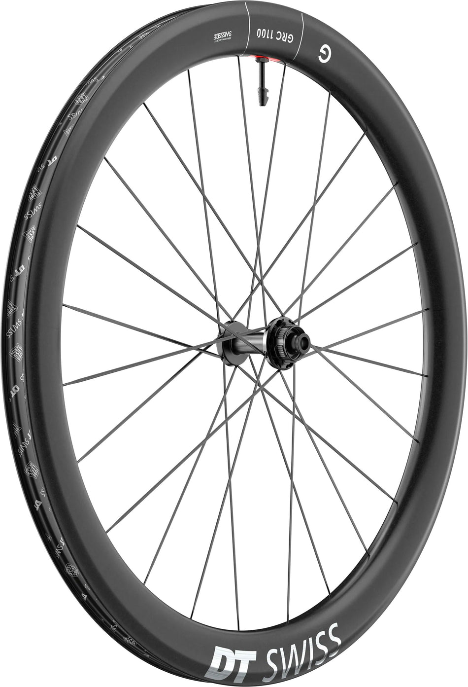 DT Swiss GRC 1100 Dicut 50 Vorderrad 28", Carbon, Center Lock, Felgenhöhe 50 mm für Steckachse 12/100 mm TA