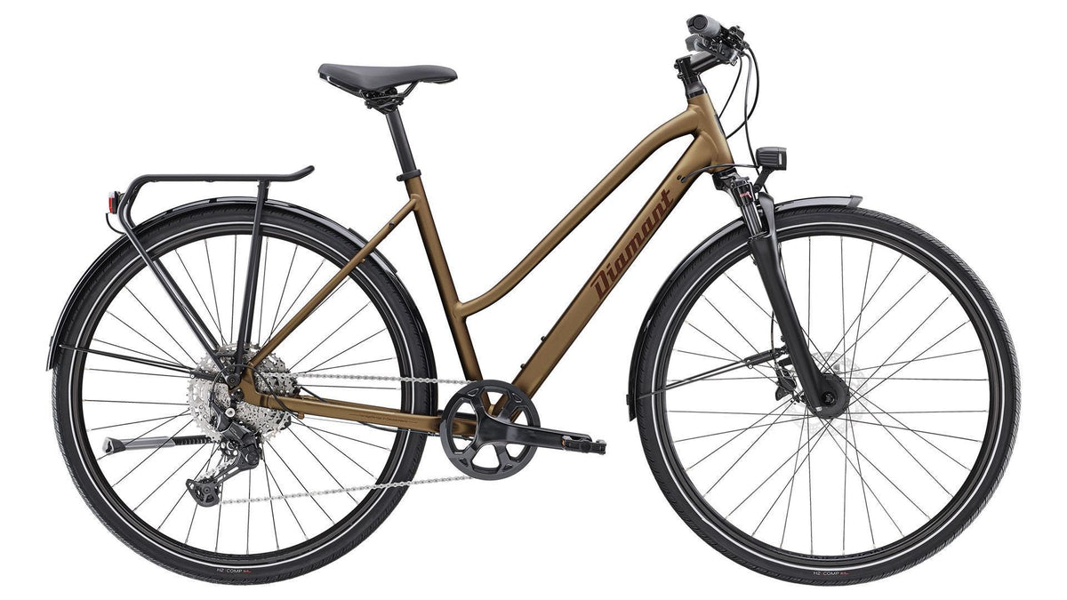 diamant fahrrad elan damen Diamant Elan Deluxe Trekkingrad Trapez 28" travertin metallic – Biketech24