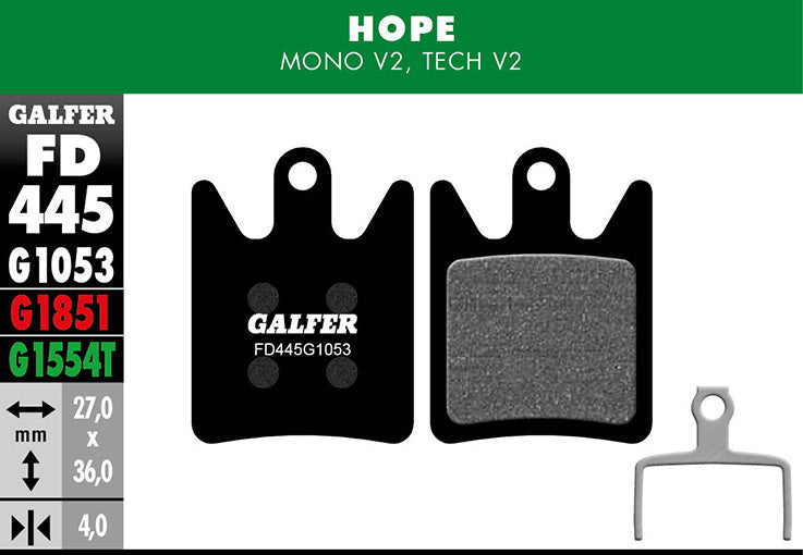 Galfer Bremsbelag Performance Mono V2, Tech V2 27 x 36 x 4 mm 1 Paar schwarz