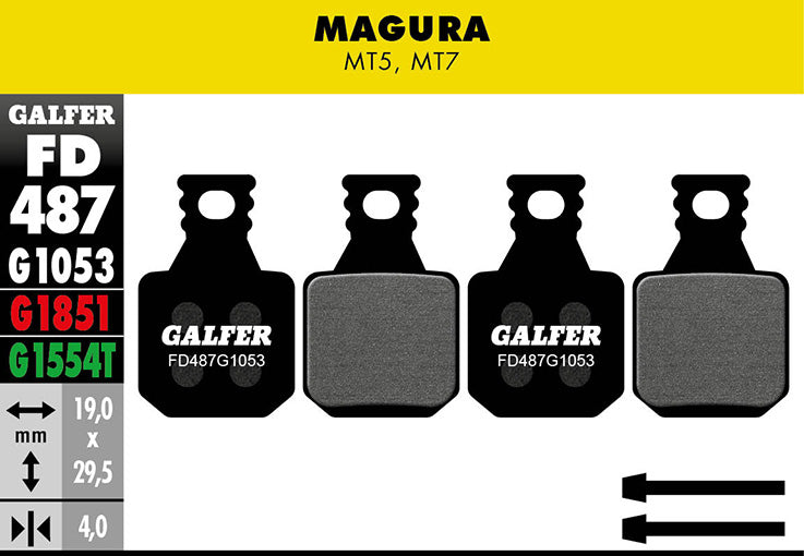 Galfer Bremsbelag Performance Magura - MT5, MT7 19 x 29,5 x 4 mm 1 Paar schwarz