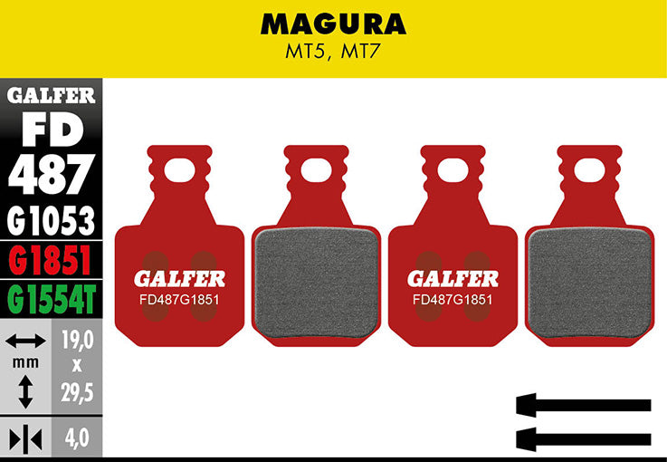 Galfer Bremsbelag Advanced Magura - MT5, MT7 19 x 29,5 x 4 mm 1 Paar rot
