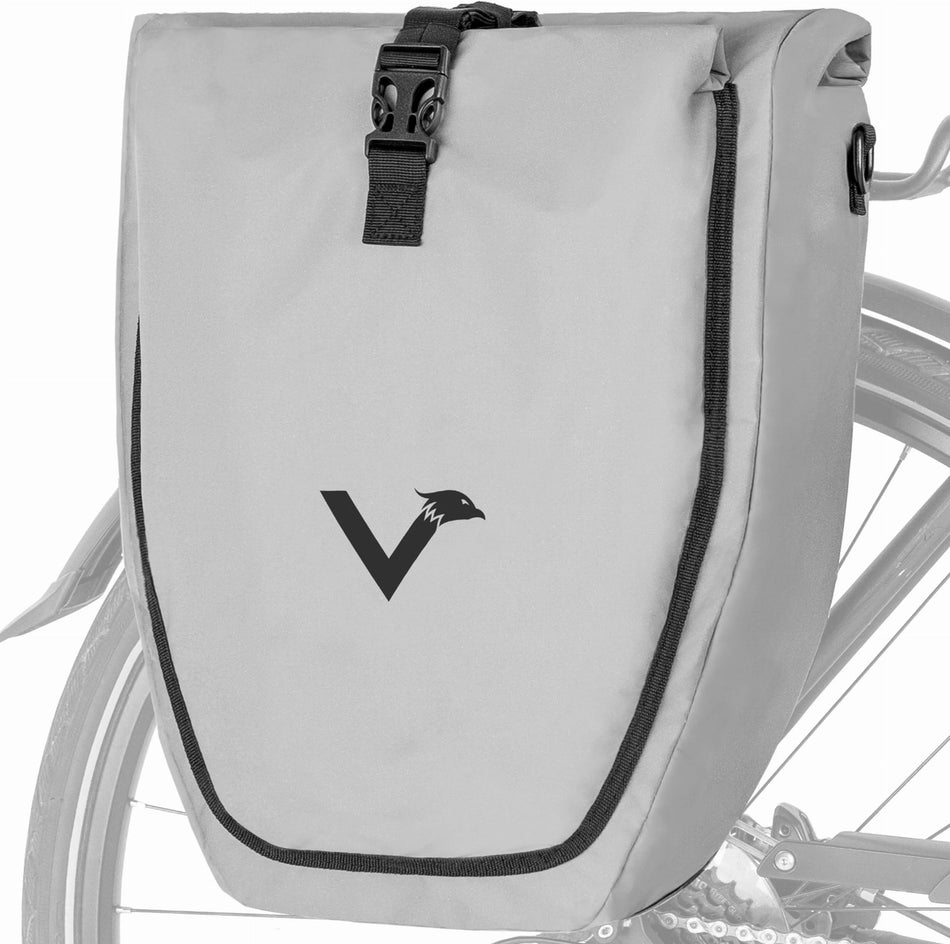 Valkental Bike Bag große & wasserdichte Gepäckträgertasche inkl. Umhängegurt reflective