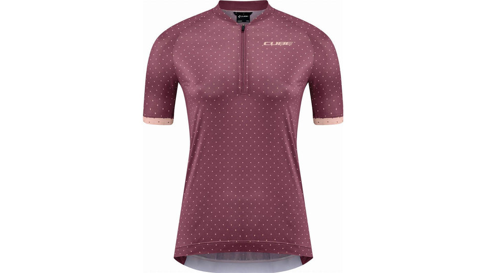 Cube ATX WS Trikot Half Zip CMPT Kurzarm berry