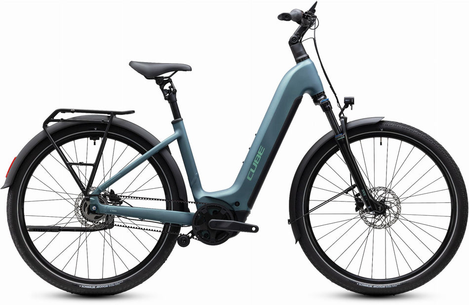 Cube Touring Hybrid Deluxe SLX 800 Wh E-Bike Easy Entry 28" greengranit´n´green