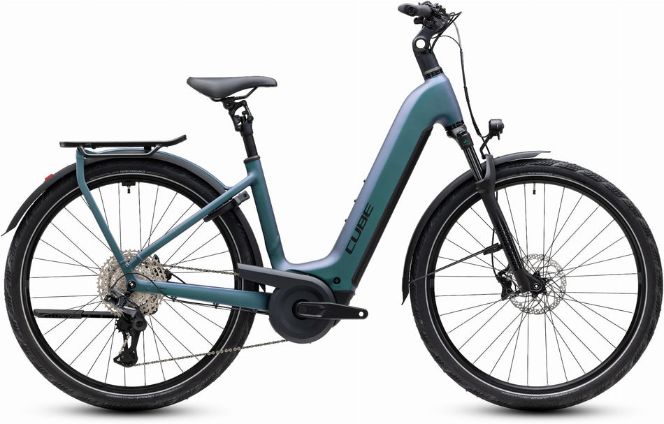 Cube Kathmandu Hybrid Pro 800 Wh E-Bike Easy Entry 28" smaragdgrey´n´black