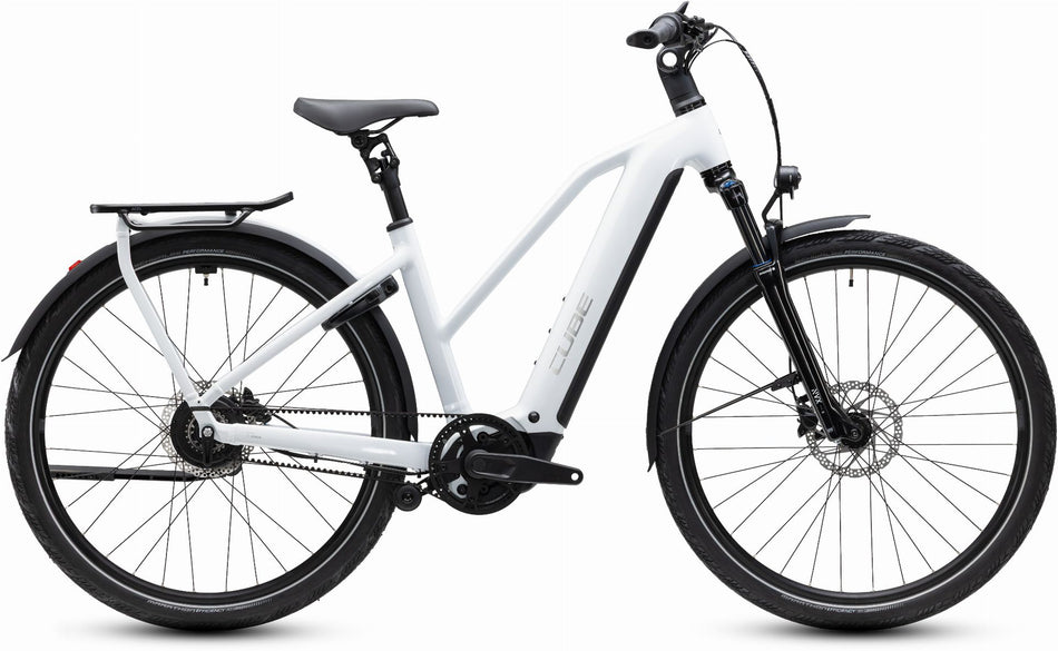 Cube Kathmandu Hybrid Deluxe Pro 800 Wh E-Bike Trapeze 28" metallicwhite´n´chrome