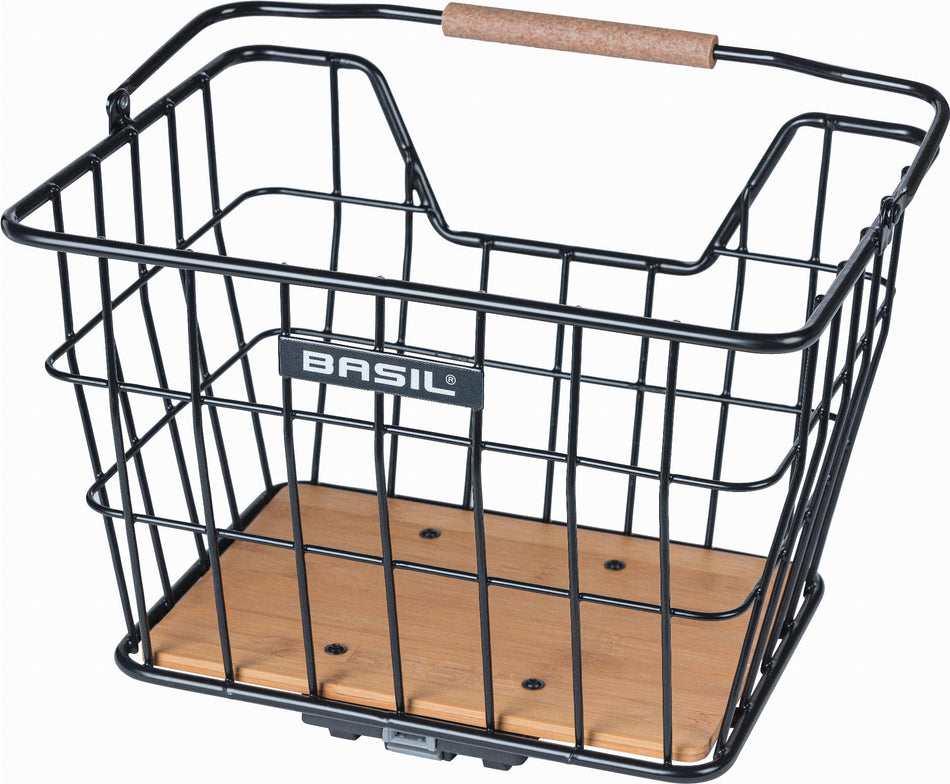 Basil Nordland Mik Vorderradkorb/Hinterradkorb schwarz/natur braun 23 L