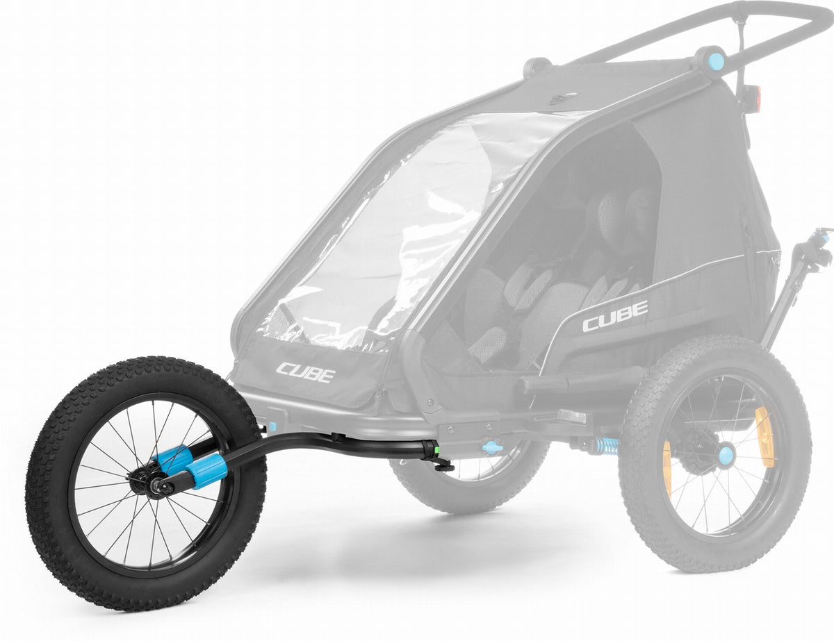 fahrradanhänger reifen mit felgen Cube Fat Wheel Jogger Kit für Kinder Fahrradanhänger Double black – Biketech24