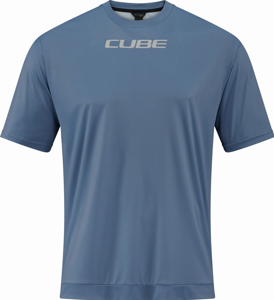 Cube ATX Rundhalstrikot TECH Kurzarm smoke blue
